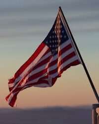 A vibrant US flag
